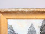 a picture of a painting of a building in a city