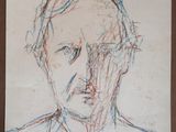 drawing of a man in a suit and tie on a piece of paper