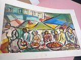 a picture of a picture of a painting on a table