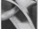 a black and white photo of a close up of a piece of art