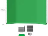 a green screen is shown with the measurements for each screen