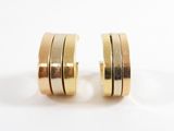 pair of 18k yellow and white gold hoop earrings
