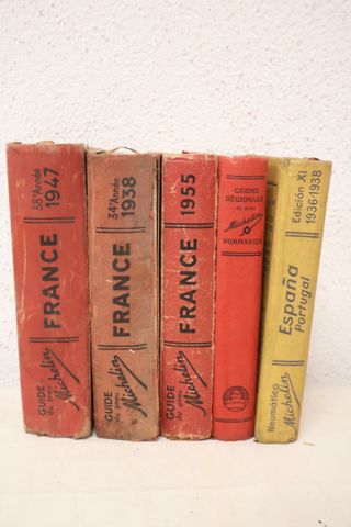 Guide Michelin : année 1938, 1947, 1955 et Guide Espagne Portugal...