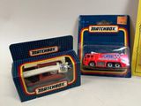 a box of matchbox toys and a box of matchbox cars