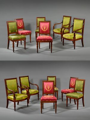 Beau mobilier de salon en acajou mouluré et sculpté composé … - Photo 1