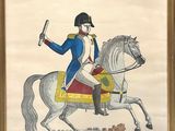 painting of a man riding a horse with a sword in his hand