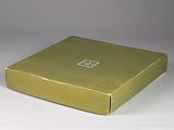 a yellow box with a square logo on it