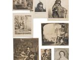 an old photo of a bunch of pictures of people and animals