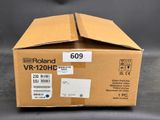 a cardboard box with a label on it that says roland vr - 120hd