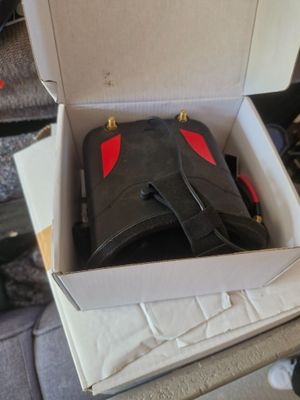 a box with a bag inside of it on a table