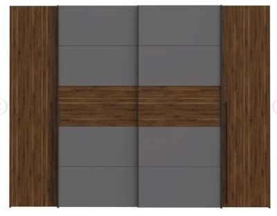 a drawing of a sliding door with two doors and a wooden panel
