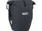 l'arrière d'un sac de vélo noir muni d'un guidon