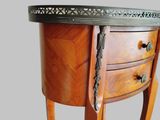 an image of a wooden table with a tray on top
