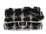chanel black and white tweed flap bag
