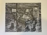 an image of a drawing of a man working in a factory