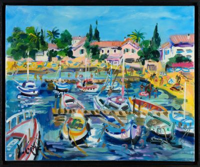 Yvan GRAC (1945) "Boulouris et son port" HST, SBG.