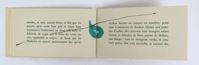un livre ouvert sur lequel figure l'image d'une feuille