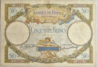 50 francs Merson 21/5/1931 , TTB