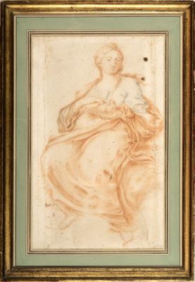 l'image d'un dessin représentant une femme assise sur une chaise