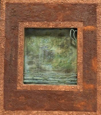 a picture of a painting of a square in the middle of a wall