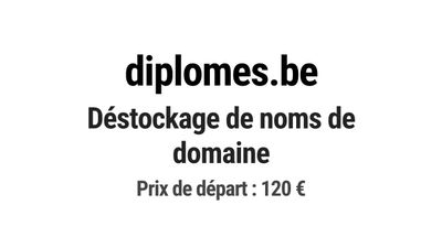 Nom de domaine diplomes.be. Catégorie: Éducation et formatio…