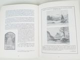 an open book with pictures of trees and other things on it