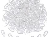 a pile of white paper clips on a white surface