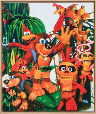 an image of a painting of a group of cartoon characters