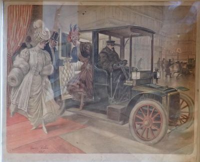Georges REDON (1869-1943) d'après, En ville, scène parisienn…