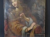 an image of a painting of a woman holding a bird in her hand