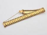 a gold bracelet with a chain attached to it