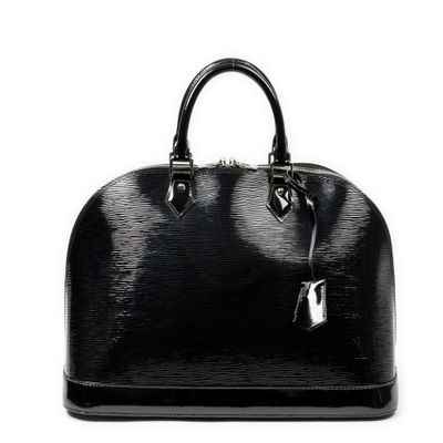 Sac à main bowler Louis Vuitton en cuir Epi noir