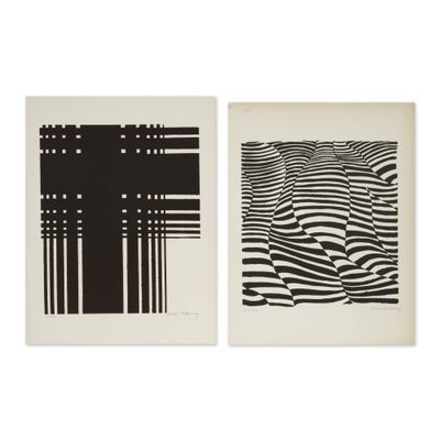 deux gravures représentant des lignes noires et blanches sur fond blanc