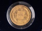 an image of a gold coin in a black case
