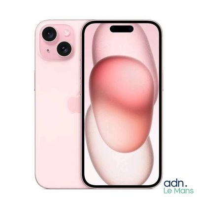 un gros plan d'un iPhone 11 rose sur fond blanc