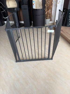 a baby gate in the middle of a room