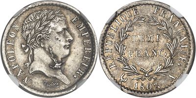 a silver coin with an image of a woman on it
