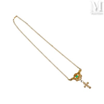 Collier Collier en or jaune 18k (750°/°°) à maille plate ret… - Photo 1
