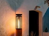 a light that is on outside of a building