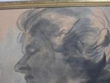 a picture of a painting of a woman in profile