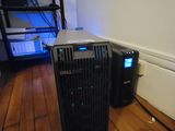 a computer tower sitting on the floor in a room