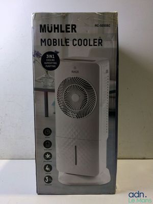 an image of a box with a white fan inside of it