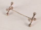 pair of silver plated stud earrings on a white surface
