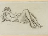 an image of a drawing of a nude woman laying on a chair
