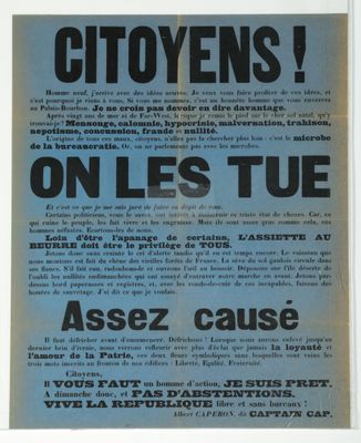 an old newspaper advertises citizens to vote in the french election