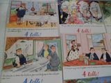 several children ' s books with pictures of a family in a kitchen