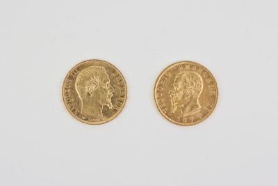 deux souverains en or, l'un avec une tête d'homme et l'autre avec une tête de femme