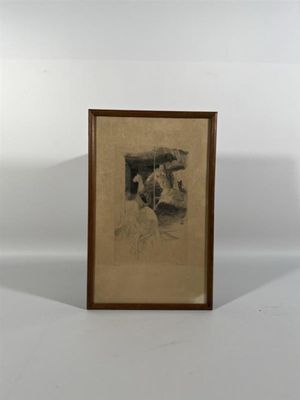 Étienne BOUCHAUD (1898-1989) Scène de manège. Gravure à l'ea…