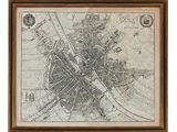 une vieille carte de Londres dans un cadre en bois