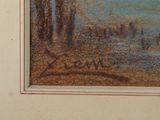 a picture of a painting on a wall of a beach